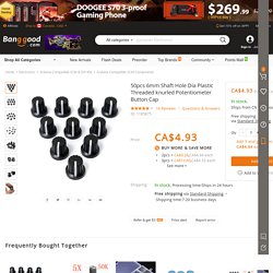 50pcs 6mm Shaft Hole Dia Plastic Threaded knurled Potentiometer Button Cap Sale