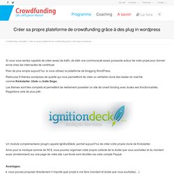 Créer sa propre plateforme de crowdfunding grâce à des plug in wordpress » Crowdfunding