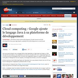 Cloud computing : Google ajoute le langage Java
