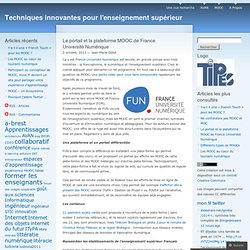 Le portail et la plateforme MOOC de France Université Numérique