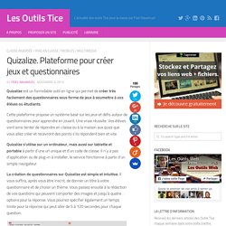 Quizalize. Plateforme pour créer jeux et questionnaires