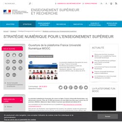 Ouverture de la plateforme France Université Numérique MOOC