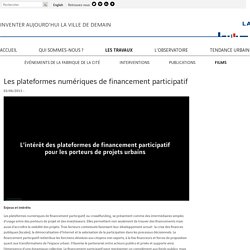Les plateformes numériques de financement participatif - Films - La Fabrique de la Cité