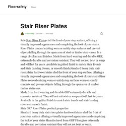 Stair Riser Plates. Safe Stair Riser Plates clad the front…