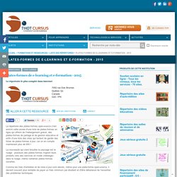 Plates-formes de e-learning et e-formation - 2016