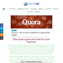 Quora – An another platform to generate leads
