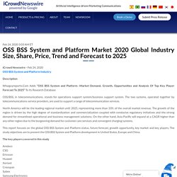 OSS BSS System and Platform Market 2020 Global Industry Size, Share, Price, Trend and Forecast to 2025