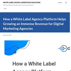 How a White Label Agency Platform Helps Growing an Immense Revenue for Digital Marketing Agencies