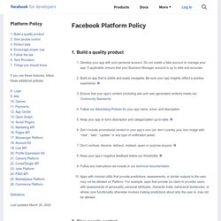 Platform Policies - Facebook developers