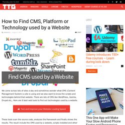 How to Find CMS, Platform or Technology used by a Website