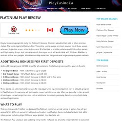 Platinum Play Casino Review & Rating - PlayCasinoCA
