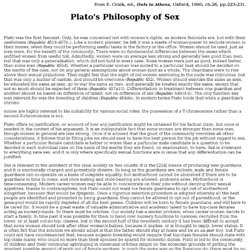 Plato's Philosophy of Sex