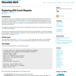 Plausible Labs » Exploring iOS Crash Reports