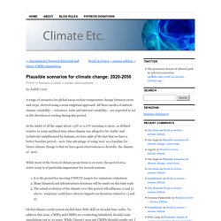 Plausible scenarios for climate change: 2020-2050