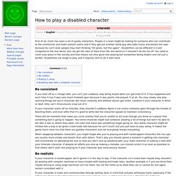 How to play a disabled character - Cantr II Wiki