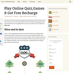 Play Online Quiz,Games & Earn Free Recharge