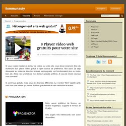 8 Player video web gratuits pour votre site