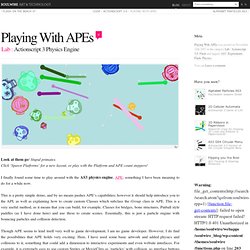 Playing With APEs › Actionscript 3 Physics Engine