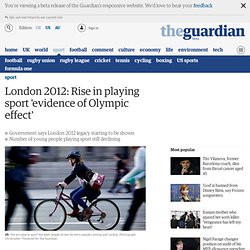 London 2012: Rise in playing sport 'evidence of Olympic effect'