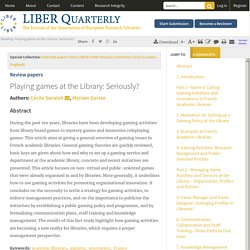 Playing games at the Library: Seriously?