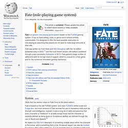 Fate (role-playing game system)