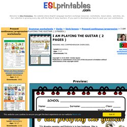 I AM PLAYING THE GUITAR ( 2 PAGES ) - ESL worksheet by evelinamaria