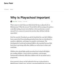 Why Parents Think Playschools Are Important For Their Kids