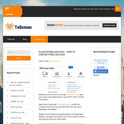 How to contact Play Stations Live Service