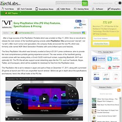 PS Vita Features, Specifications, Pricing - The Tech Labs