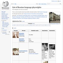 List of Russian-language playwrights