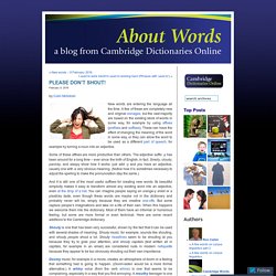 About Words - Cambridge Dictionaries Online blog