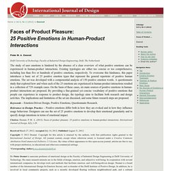 Faces of Product Pleasure: 25 Positive Emotions in Human-Product Interactions