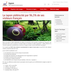 Le Japon plébiscité par 96,3% de ses visiteurs français - JNTO - Office National du Tourisme Japonais