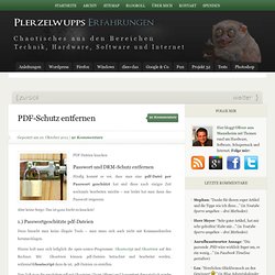 PDF-Schutz entfernen - Plerzelwupps Erfahrungen