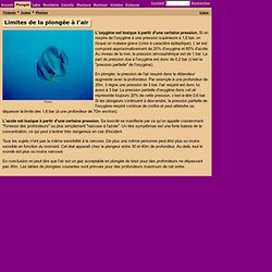 Limites de la plongée à l'air comprimé - Plongée sous-marine