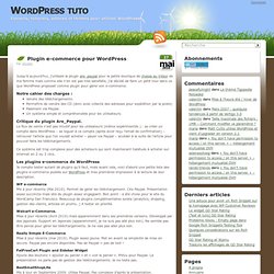 Plugin e-commerce pour WordPress
