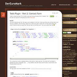 Tools Plugin – Part 2: Contact Form « DerEuroMark