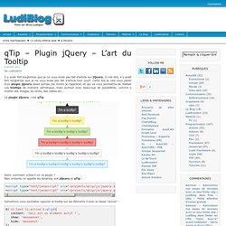 qTip – Plugin jQuery – L’art du Tooltip