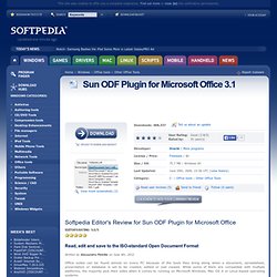 Download Sun ODF Plugin for Microsoft Office 3.1 Free - Read, edit and save to the ISO-standard Open Document Format