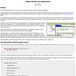 Plugin Ready Java Application