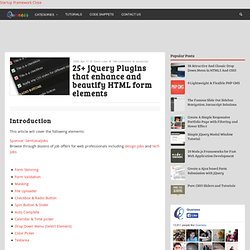 25+ jQuery Plugins that enhance and beautify HTML form elements