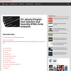 25+ jQuery Plugins that enhance and beautify HTML form elements