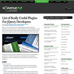 List of Really Useful Plugins For jQuery Developers