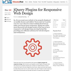 jQuery Plugins for Responsive Web Design