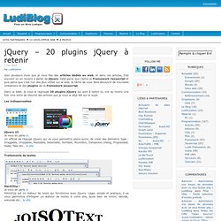 jQuery – 20 plugins jQuery à retenir