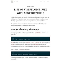 List of vim plugins I use - with mini tutorials · mirnazim.org