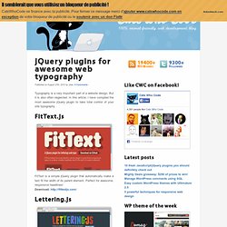 jQuery plugins for awesome web typography