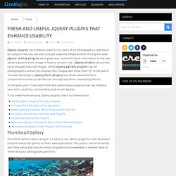 Fresh and Useful jQuery Plugins That Enhance Usability
