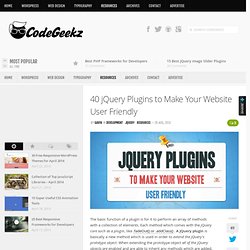 40 jQuery Plugins to Make Your Website User Friendly