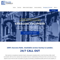Emergency Plumber & Repairs Surrey - PlumbCorrect Call 07497766845